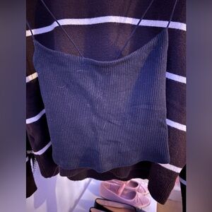 Garage Black Ribbed Top